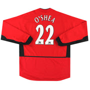2002-04 Manchester United Nike Heimtrikot O'Shea #22 L/S XL
