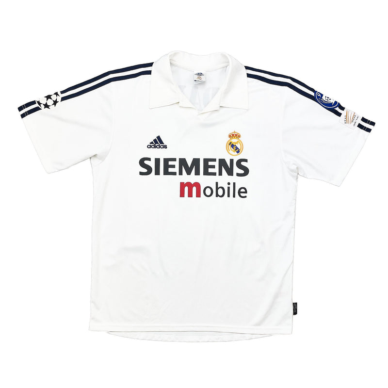 2002/03 Real Madrid Zidane #5 C/L Centenary Home Shirt (M) Adidas