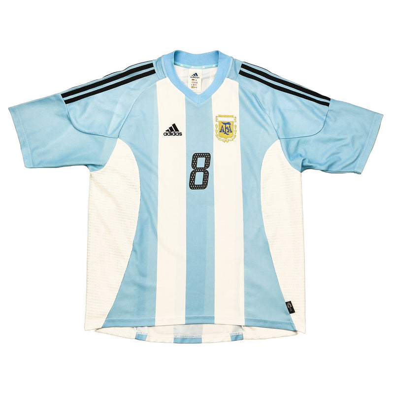2002/04 ARGENTINA ZANETTI #8 HOME SHIRT (L) ADIDAS