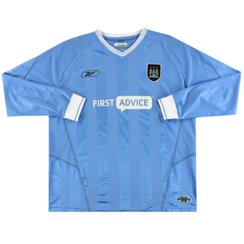 2003-04 Manchester City Reebok Heimtrikot Langarm XL