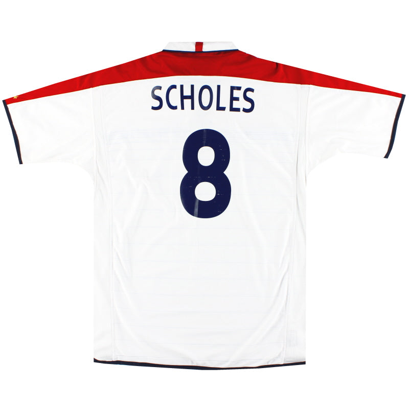 2003-05 England Umbro Heimtrikot Scholes #18 XL