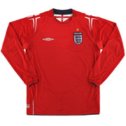 2004-06 England Umbro Auswärtstrikot L/S XL Jungen