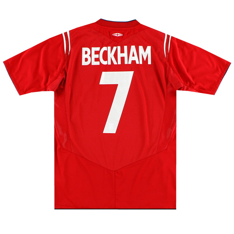 2004-06 England Umbro Auswärtstrikot Beckham #7 XL