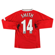2004-06 Manchester United Nike Heimtrikot Smith #14 L/S Jungen L