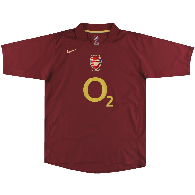 2005-06 Arsenal Nike Gedenk Highbury Heimtrikot *Neuwertig* XL