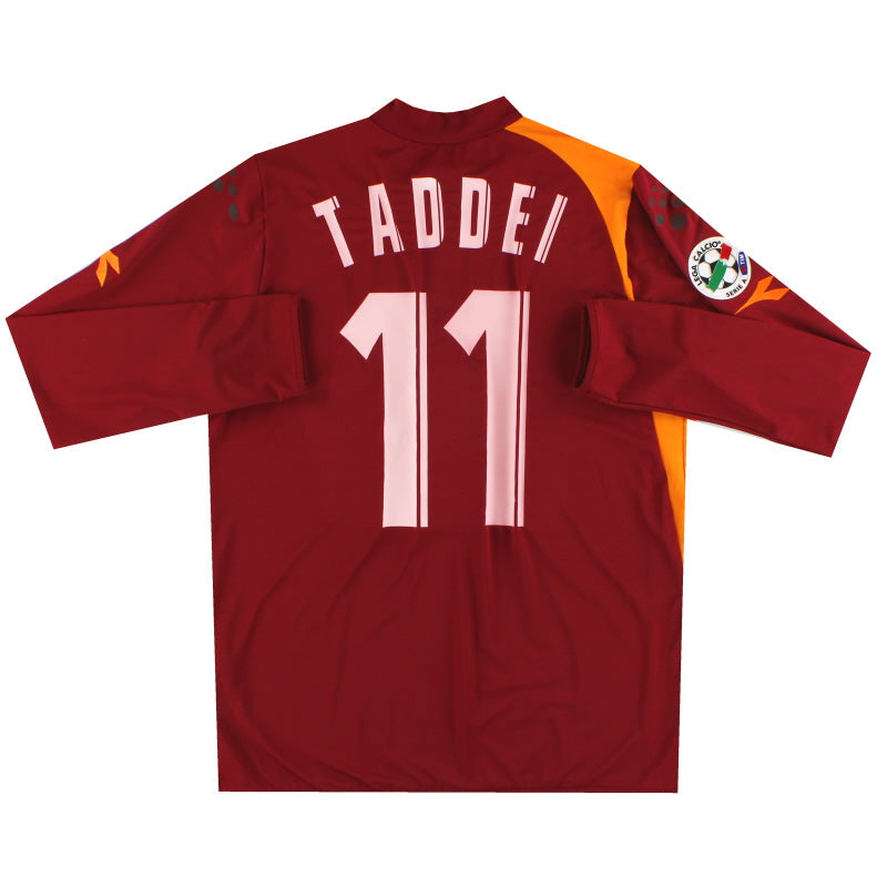 2005-06 AS Rom Diadora PI Heimtrikot Taddei #11 Langarm *Neuwertig* XL