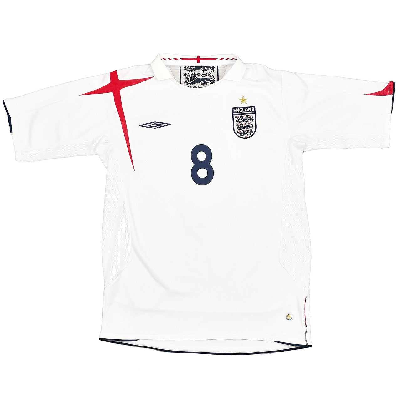 2005/07 ENGLAND LAMPARD #8 HOME SHIRT (S) UMBRO