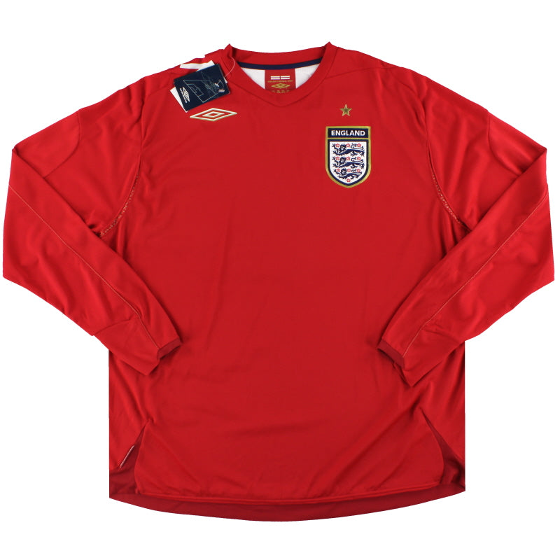 2006-08 England Umbro Auswärtstrikot L/S *mit Etiketten* XL