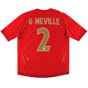 2006-08 England Umbro Auswärtstrikot G Neville #2 XL