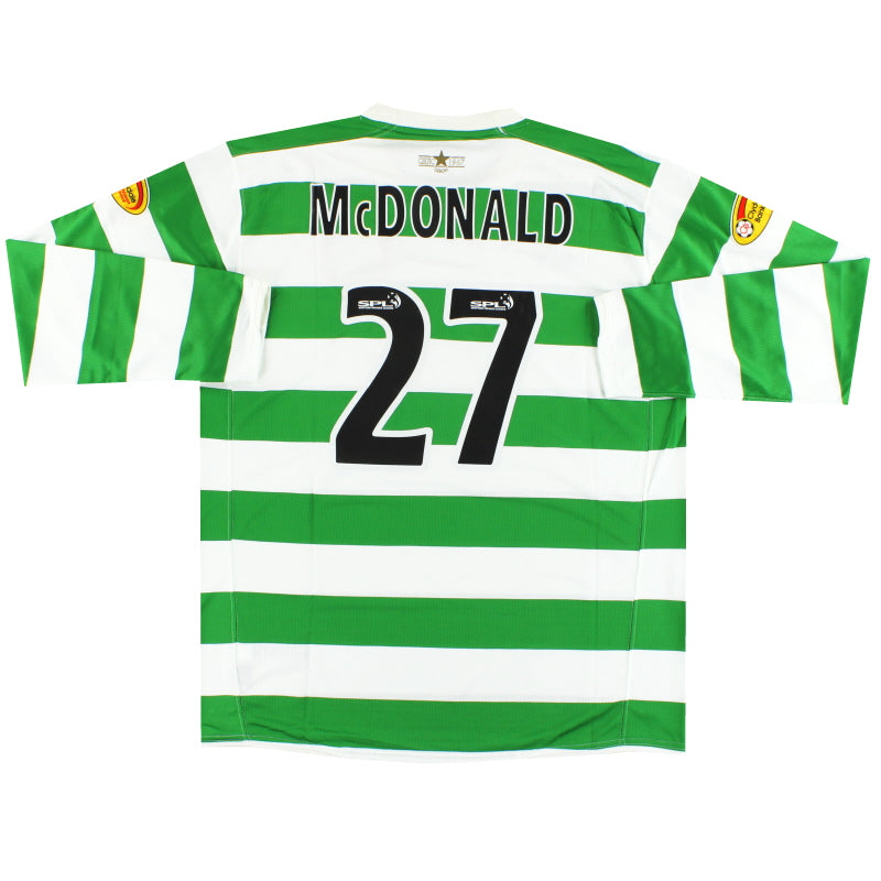 2007-08 Celtic Nike Heimtrikot McDonald #27 Langarm *mit Etiketten* XL