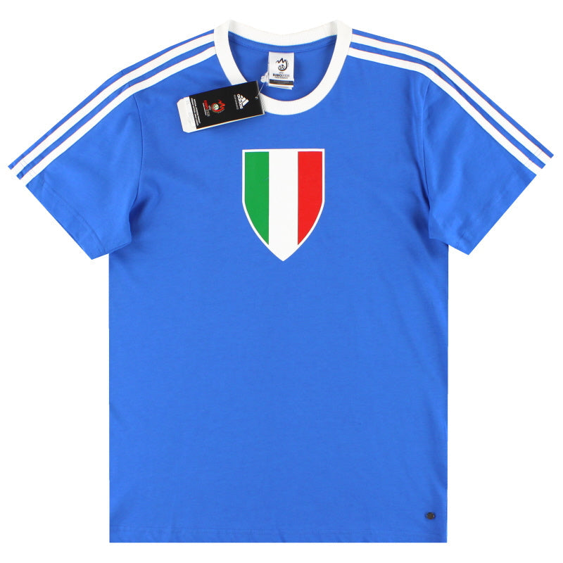 2007-08 Italien adidas Grafik T-Shirt *mit Etiketten* M