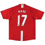 2007-08 Manchester United Nike Heimtrikot Nani #17 S