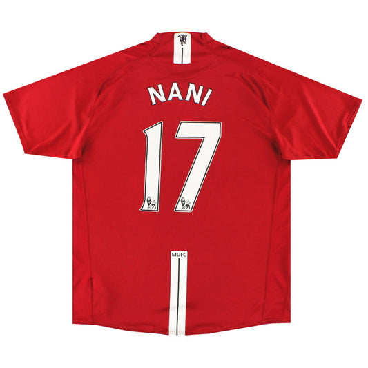 2007-08 Manchester United Nike Home Shirt Nani #17 S