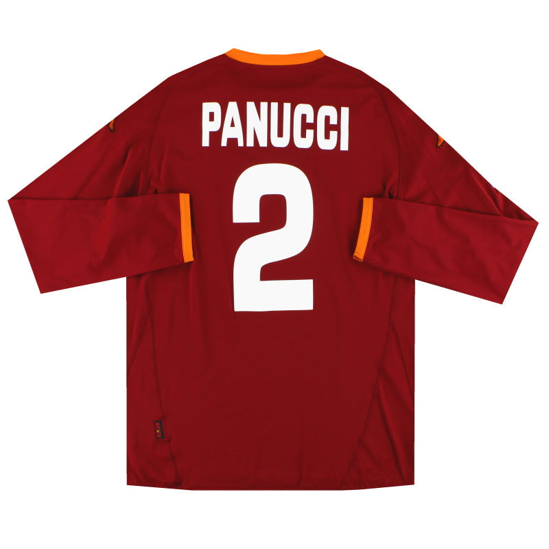 2007-08 Roma Kappa PI Heimtrikot De Panucci #2 Langarm *Neuwertig* XXL