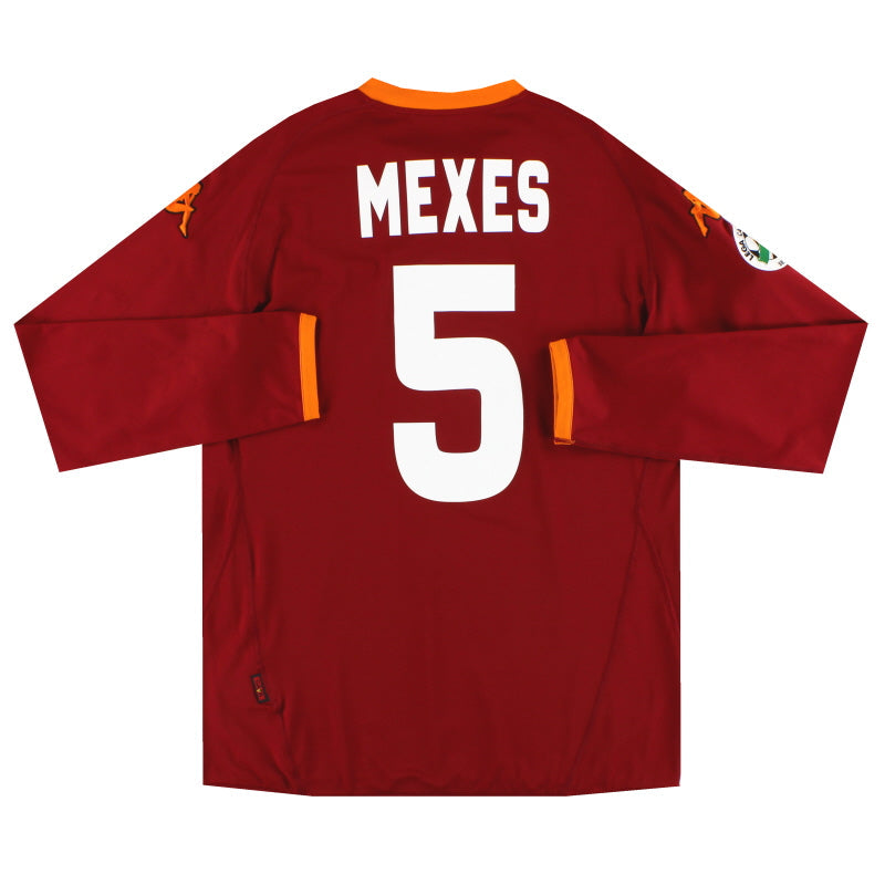 2007-08 Roma Kappa PI Heimtrikot Mexes Nr. 5 Langarm *Neuwertig* XXL