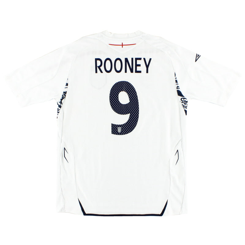 2007-09 England Umbro Heimtrikot Rooney #9 XL