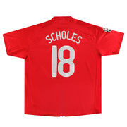 2007-09 Manchester United Nike 'CL Final' Home Shirt Scholes #18 XXL