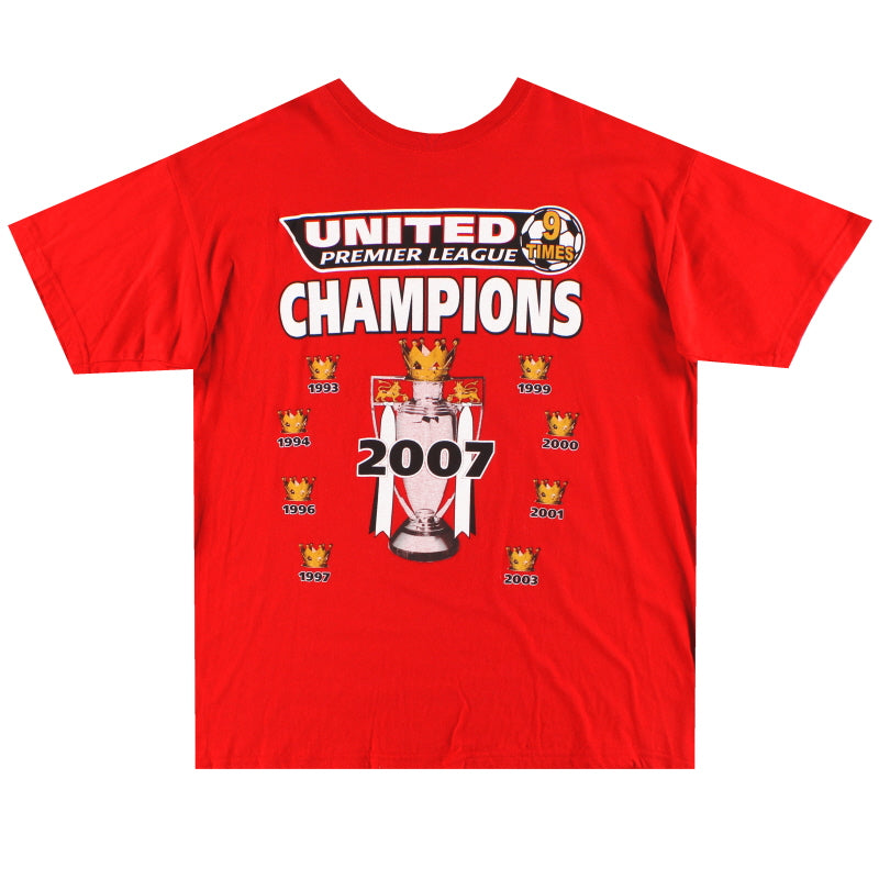 2007 Manchester United „9 Times Champions“ Grafik-T-Shirt XL