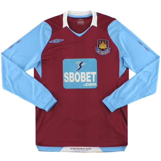 2008-09 West Ham Umbro Home Shirt L/S S