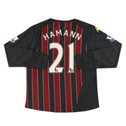 2008-09 Manchester City Le Coq Sportif Auswärtstrikot Hamann #12 Langarm *Neuwertig* XL