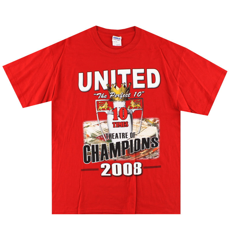 2008 Manchester United „10 Times“-Grafik-T-Shirt L