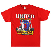 2008 Manchester United „CL 3 Times“ Grafik-T-Shirt *Neuwertig* L