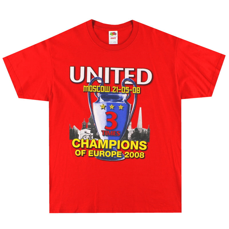 2008 Manchester United Champions League „Champions“ T-Shirt L