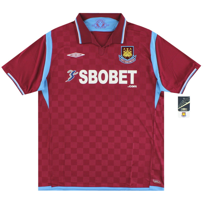2009-10 West Ham Umbro Heimtrikot *m. Etiketten* XL