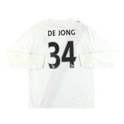 2009-10 Manchester City Umbro Auswärtstrikot De Jong #34 L/S XL