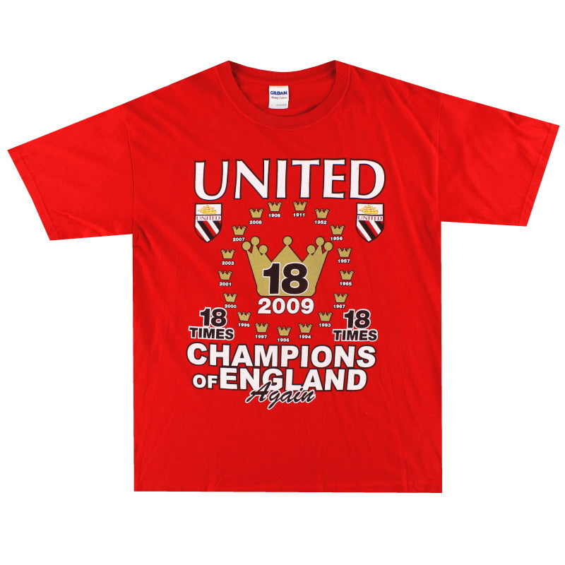 2009 Manchester United „18 Times“ Grafik-T-Shirt L