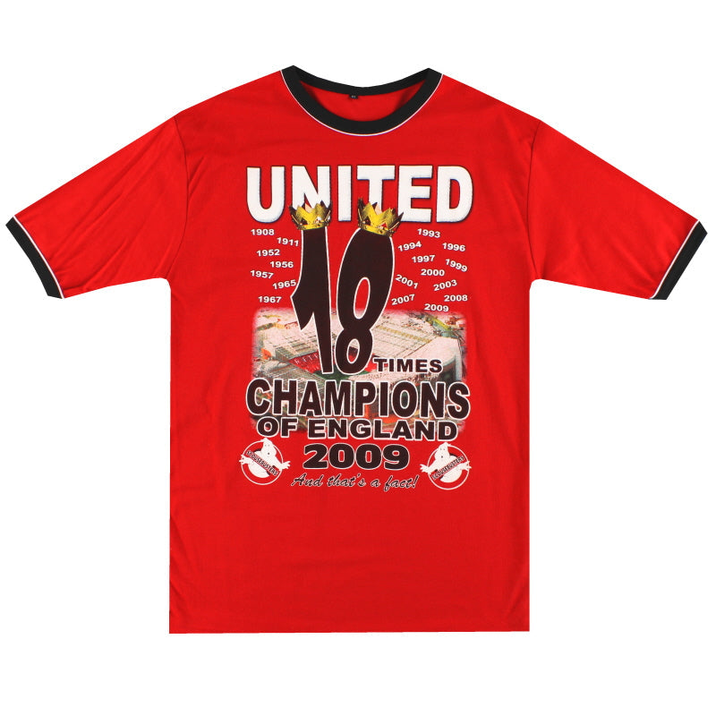 2009 Manchester United „18 Times“ Grafik-T-Shirt XL