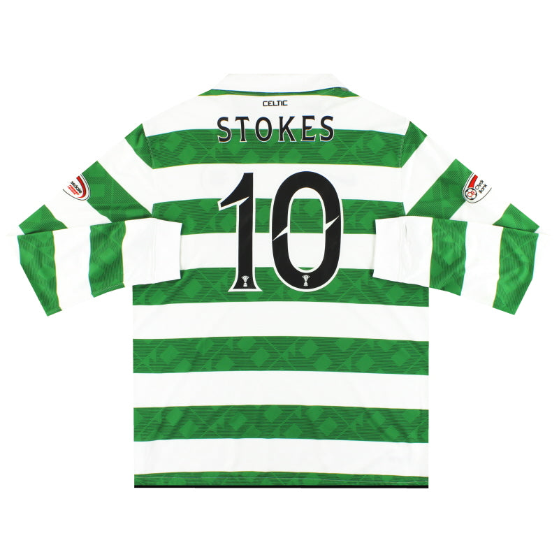 2010-11 Celtic Nike Heimtrikot L/S Stokes #10 *Neuwertig* XL