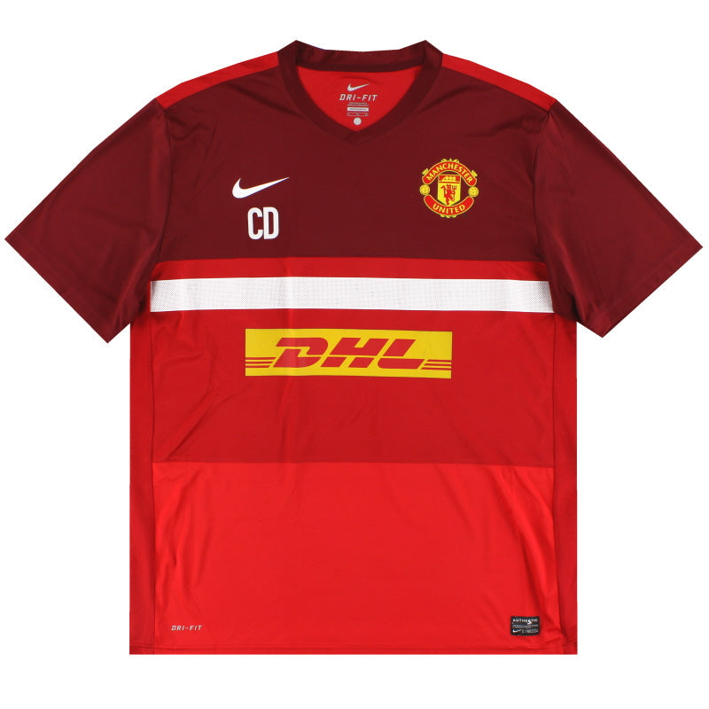 2011-12 Manchester United Nike Getragenes Trainingsshirt „CD“ XL