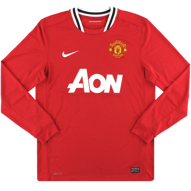 2011-12 Manchester United Nike Heimtrikot Langarm M