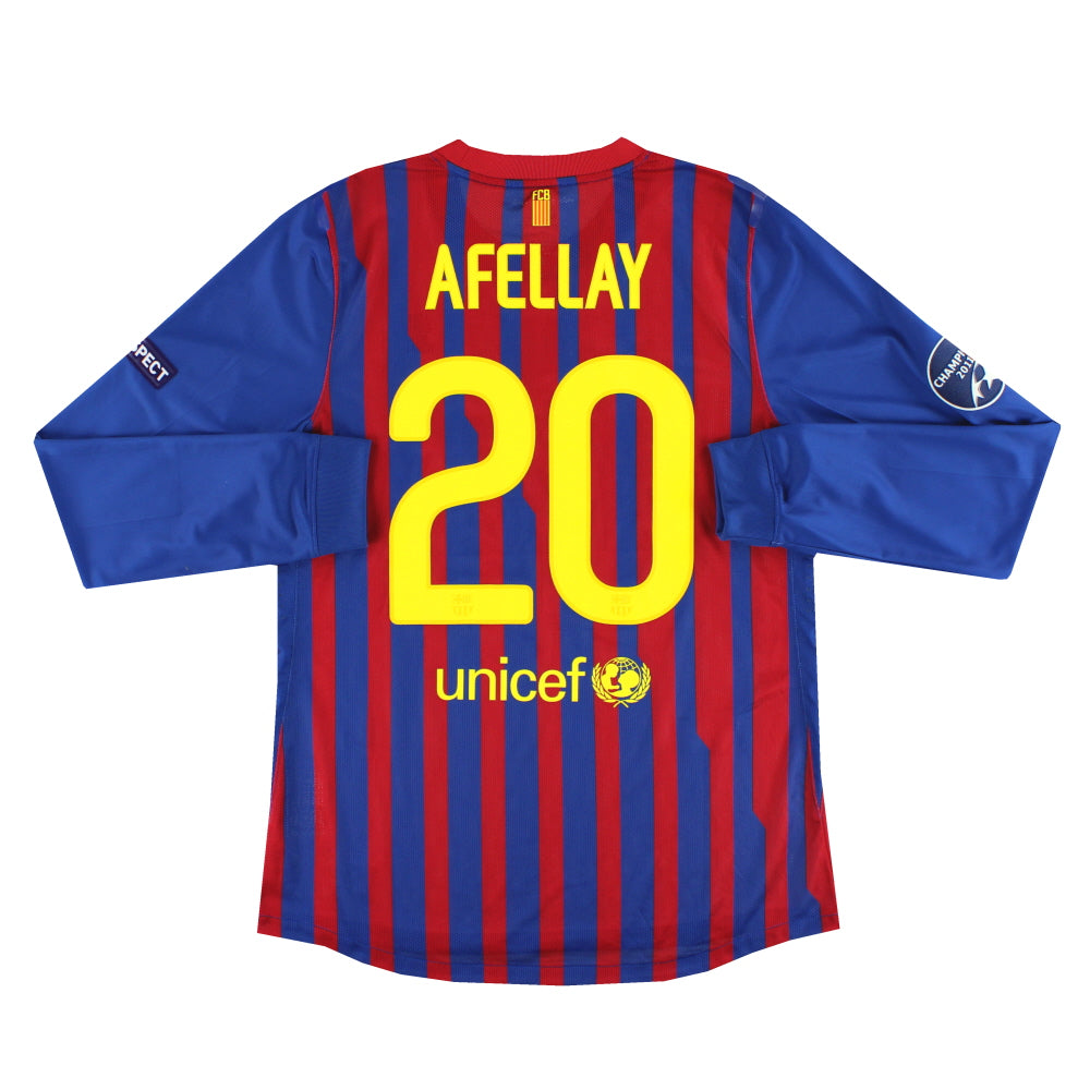2011-12 Barcelona Nike Player Issue CL Home Shirt Afellay #20 L/S L