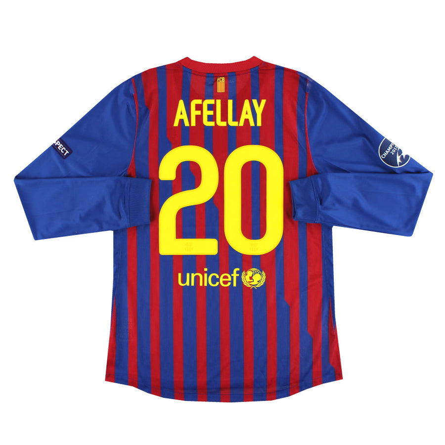 2011-12 Barcelona Nike Player Issue CL Heimtrikot Afellay #20 Langarm