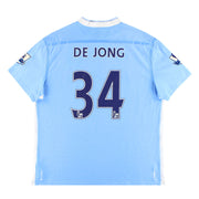 2011-12 Manchester City Umbro Heimtrikot De Jong #34 XL