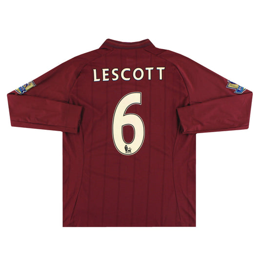 2012-13 Manchester City Umbro Away Shirt Lescott #6 L/S *Mint* L