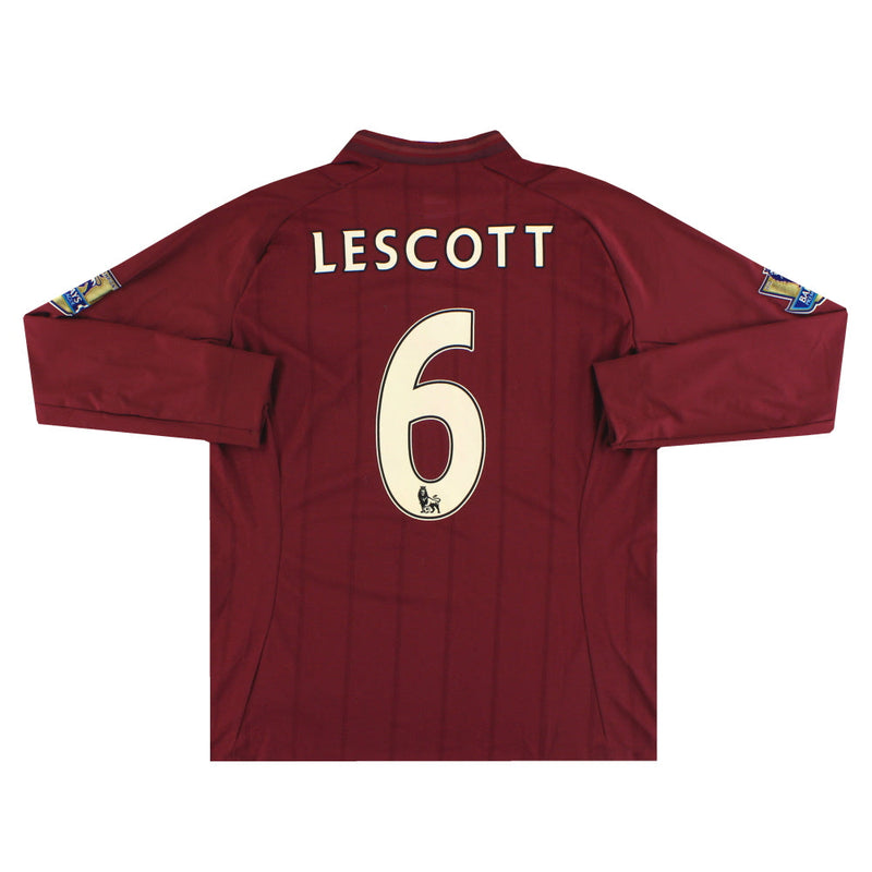 2012-13 Manchester City Umbro Away Shirt Lescott #6 L/S *Mint*