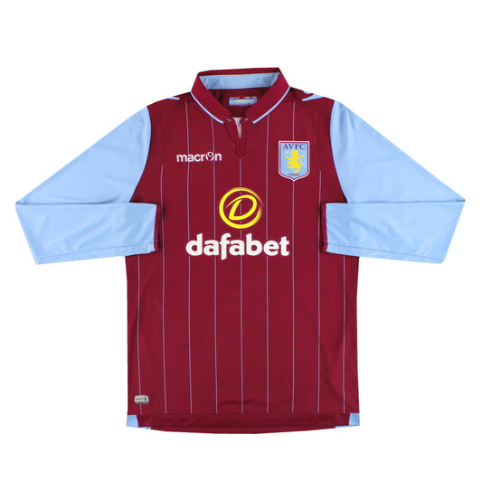 2014-15 Aston Villa Macron Home Shirt L/S *Mint*
