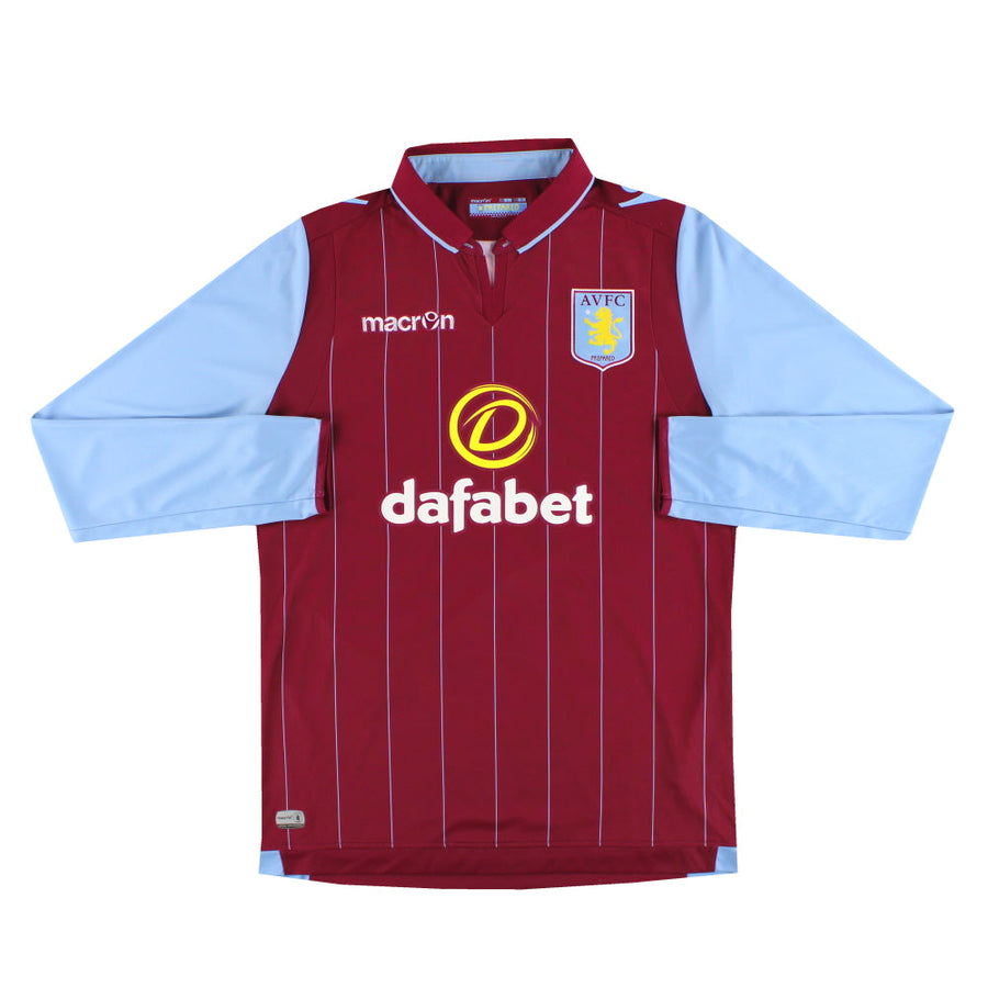 2014-15 Aston Villa Macron Heimtrikot Langarm *Neuwertig*