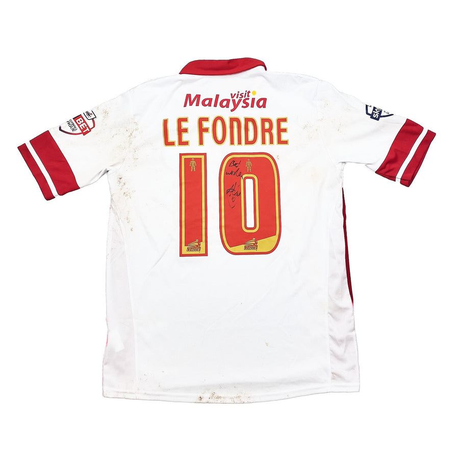2014/15 Cardiff City Le Fondre #10 *Matchworn + signiert* Drittes Trikot (M) Cosway Sports