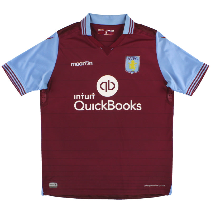 2015-16 Aston Villa Macron Home Shirt L