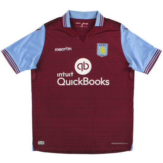 2015-16 Aston Villa Macron Home Shirt L