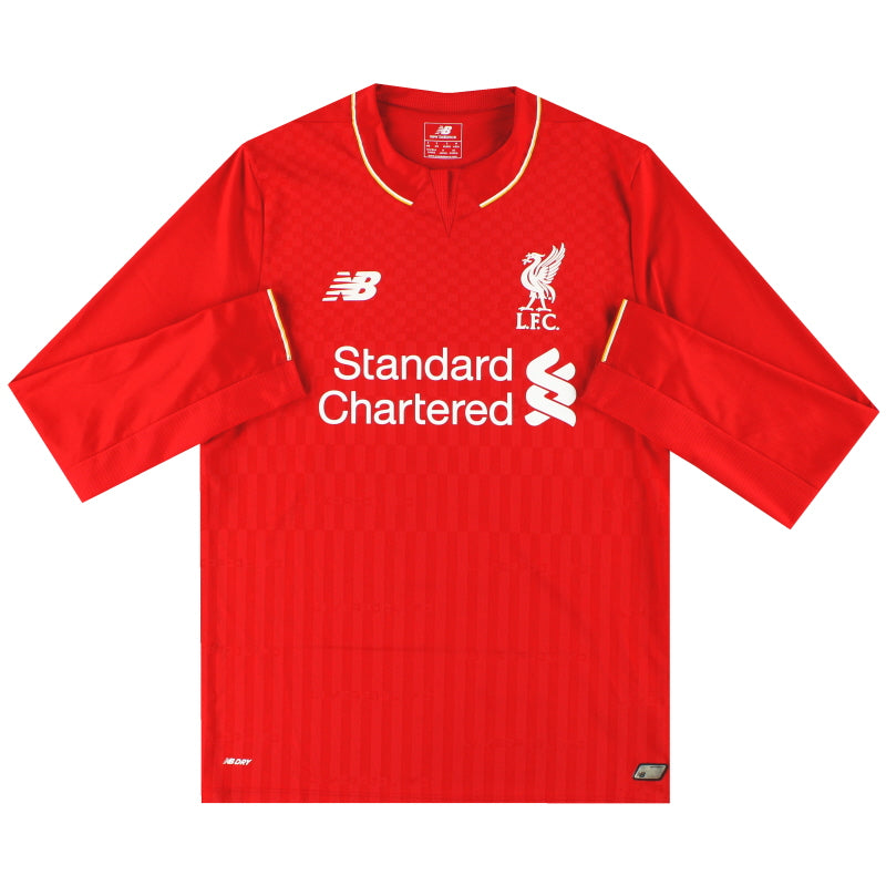 2015-16 Liverpool New Balance Heimtrikot Langarm *Neuwertig* S