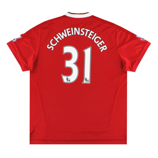 2015-16 Manchester United adidas Home Shirt Schweinsteiger #31 *Mint* M