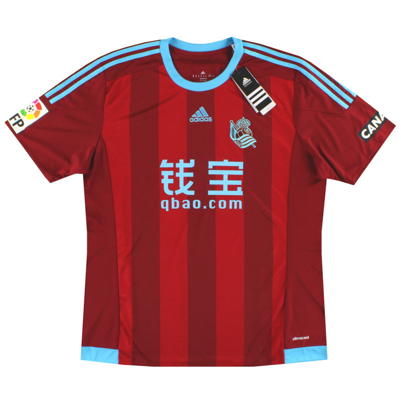 2015-16 Real Sociedad adidas Auswärtstrikot *mit Etiketten* S