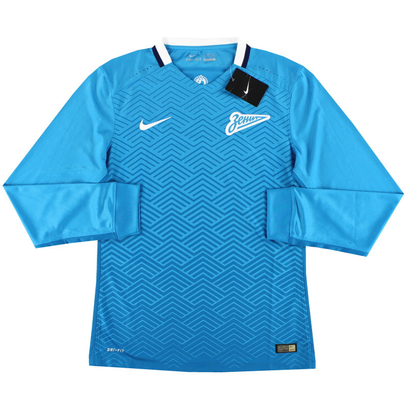 2015-16 Zenit St. Petersburg Nike Authentic Heimtrikot langarm *mit Etikett* M