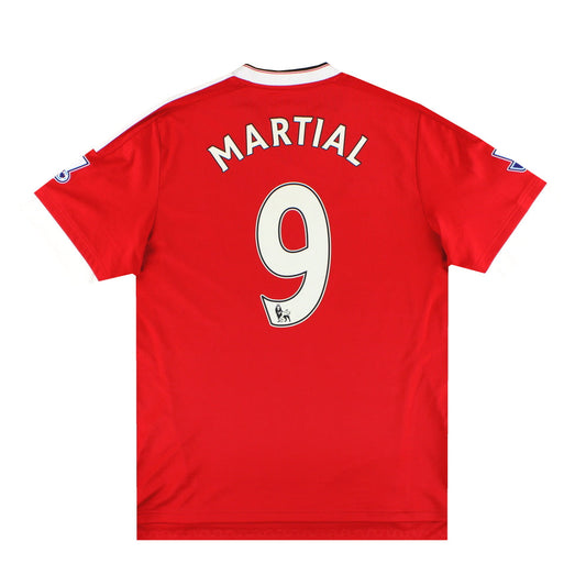 2015-16 Manchester United adidas 'Signed' Home Shirt Martial #9 L