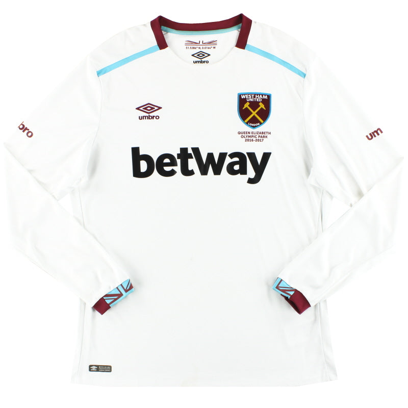 2016-17 West Ham Umbro Auswärtstrikot Langarm XL